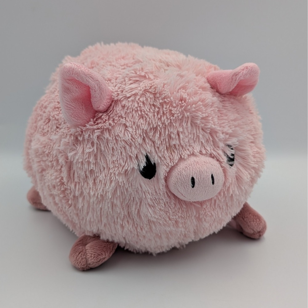Squishable Mini Pig Plush Pink Shaggy Round Stuffed Animal Farm Toy 9 Inch NYC